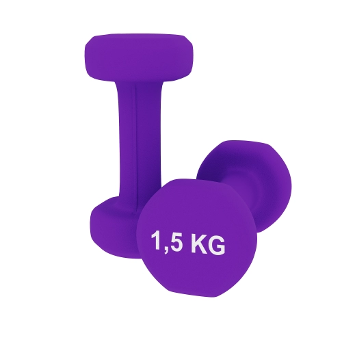 Manubri Regolabili EGLEMTEK Coppia Manubri Per Casa Fitness Manubrio In Neoprene Pesetti Esagonali Impugnatura Antiscivolo Body Building Crossfit Aerobica Esercizi Ginnastica 2 X 1.5 Kg Colore Viola Pesi Palestra - copertina