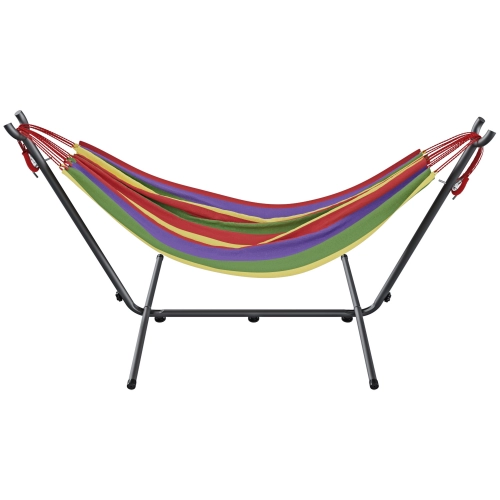 Amaca Doppia Vivere Con Supporto - Amaca Brasiliana In Cotone Per Giardino | Portata 200 Kg Con Borsa Trasporto